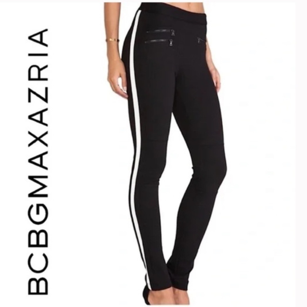 BCBGMaxAzria Theo Black Zippered Skinny Jeans Pants Sz XS